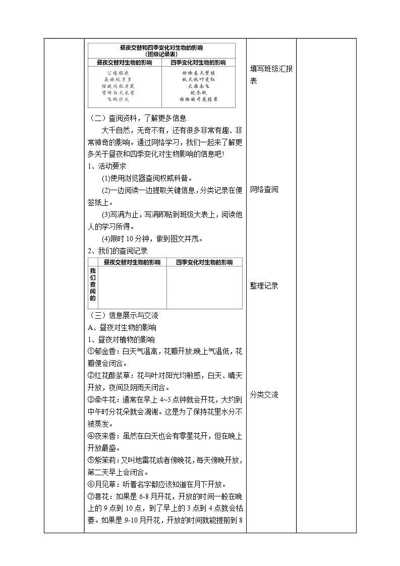 教科版六上科学 2.7《昼夜和四季变化对生物的影响》课件+教案+练习+素材02