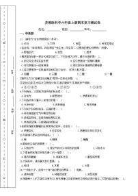 苏教版科学六年级上册期末复习测试卷附答案
