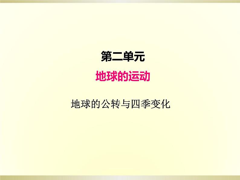 小学科学教科版六年级上册第二单元第6课《地球的公转与四季变化》课件(2022新版)01