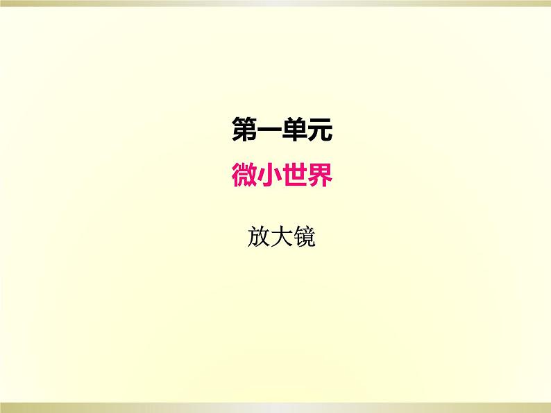 小学科学教科版六年级上册第一单元第1课《放大镜》课件(2022新版)第1页
