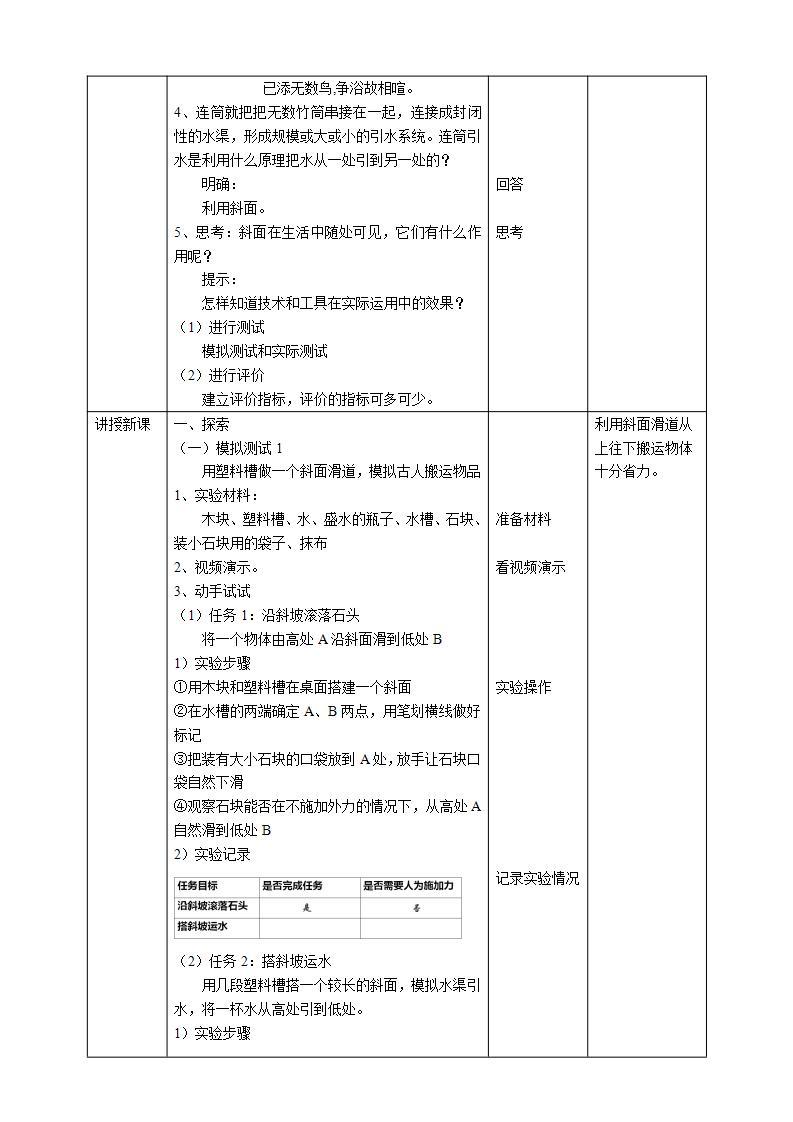 教科版六上科学 3.2《斜面》课件+教案+练习+素材02