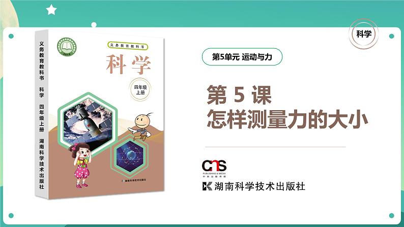 【视频引导 PPT】湘科版4上第5单元第5课-怎样测量力的大小第1页