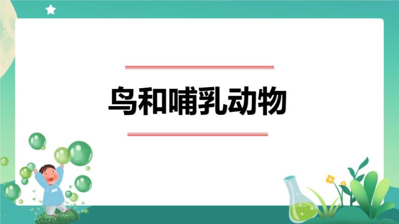 新人教鄂教版科学四上：1.1 鸟和哺乳动物 PPT课件+内嵌视频+教学设计+练习+任务单01