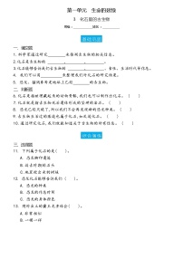 科学六年级上册3 化石里的古生物达标测试