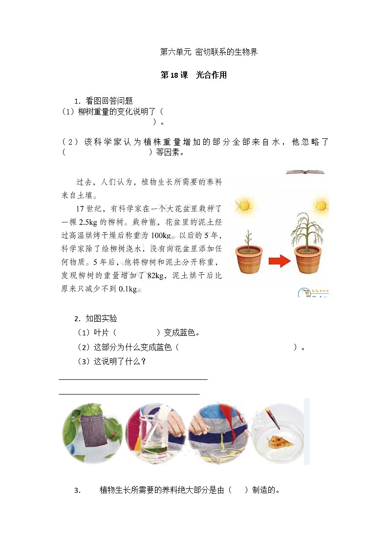 第六单元 密切联系的生物界 同步练习(学生版)青岛版五四制第1页