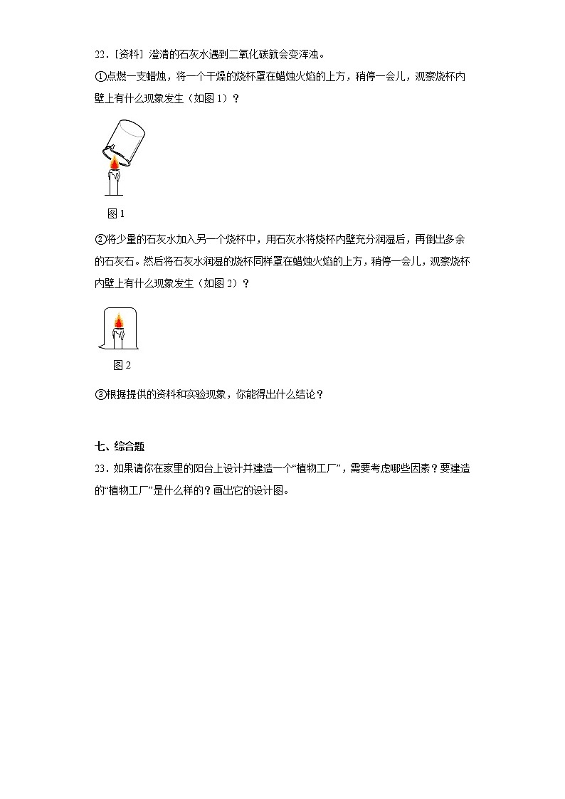 人教鄂教版六年级科学上册综合练习(期末) (含答案)第3页