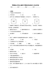 粤教版五年级上册科学期末综合测试B卷含答案