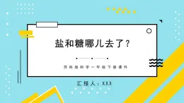 苏科版科学一年级下册课件 盐和糖哪儿去了