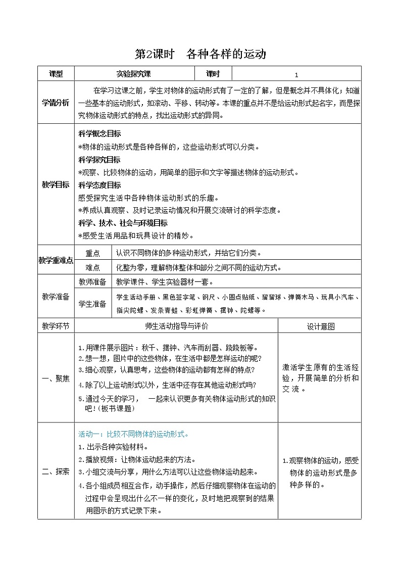 1.2 各种各样的运动(课件+教案+视频素材)01