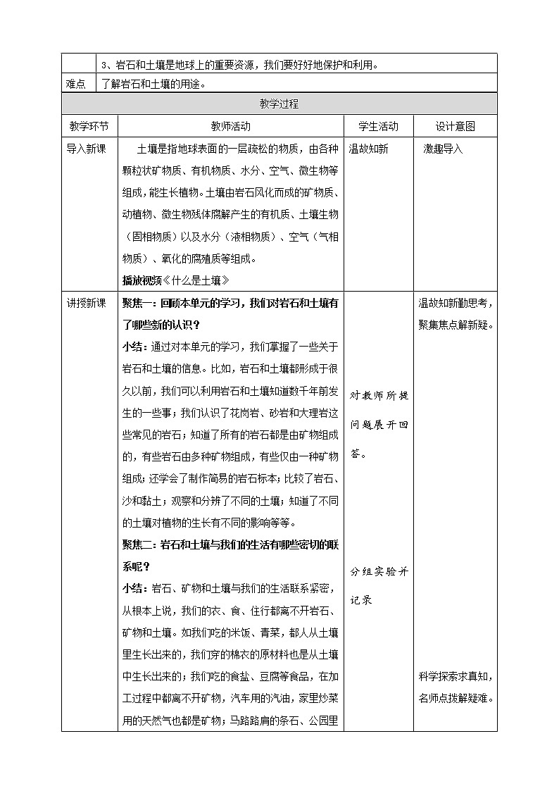 3.8《岩石、土壤和我们》课件+教案+试题(含解析)+素材 教科版(2017)四年级科学下册02