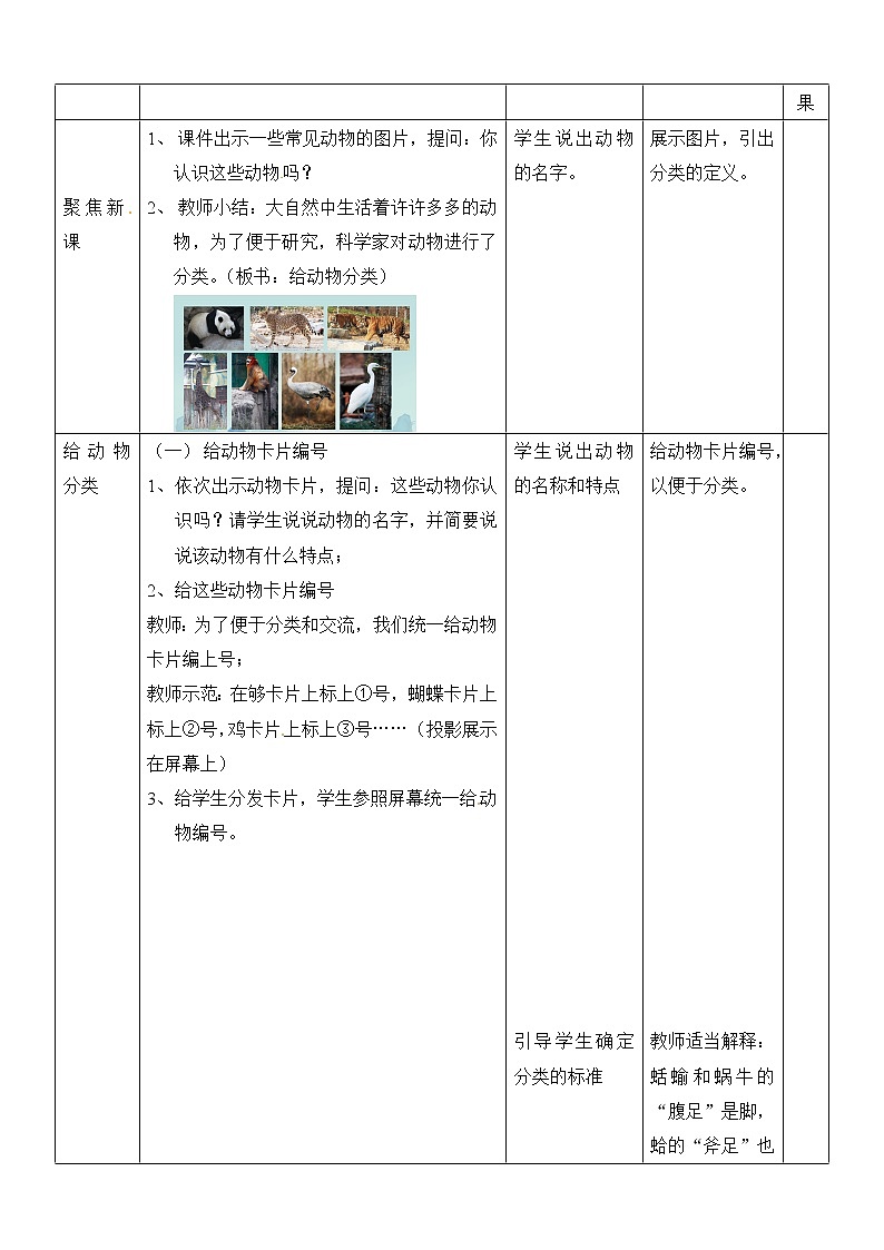 一年级下册科学教案- 第二单元 第6课 给动物分类 教科版第2页