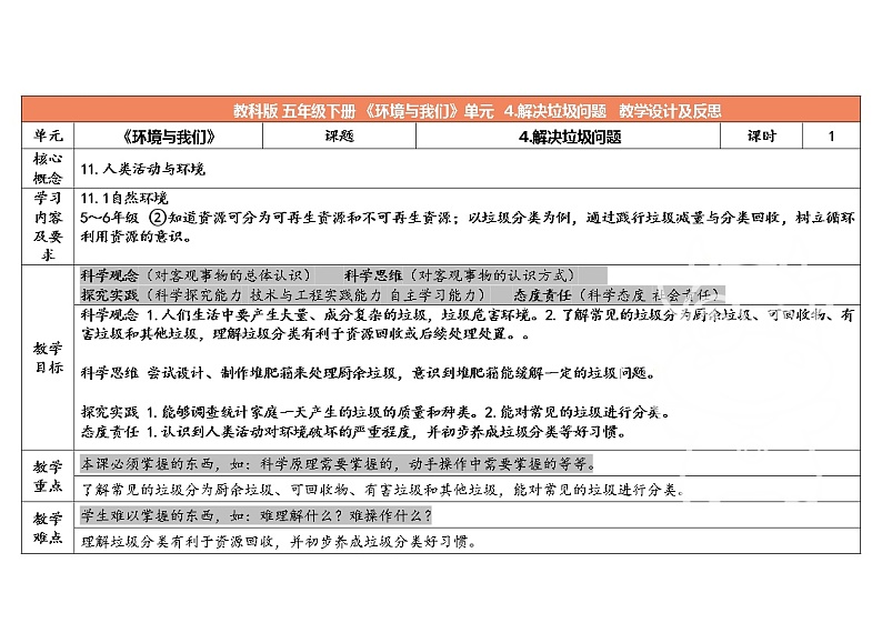 3.4 解决垃圾问题 教科版五年级下册课件+教案(2023春新版)01