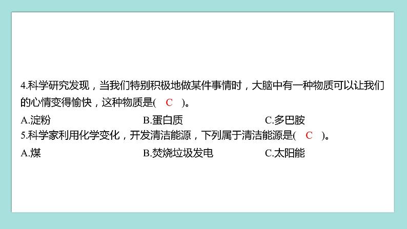 4.7 美丽的化学变化(习题课件)教科版(2017)六年级科学下册04