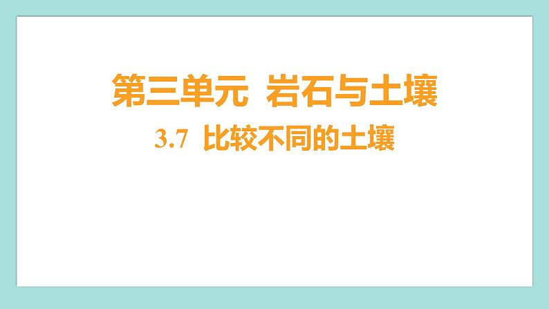 3.7 比较不同的土壤(习题课件)教科版(2017)四年级科学下册01