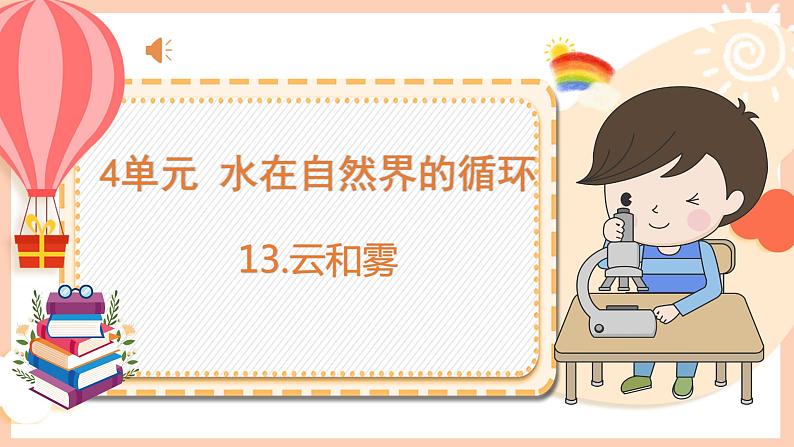 新苏教版科学五年级上册——4.13 云和雾(课件)第1页