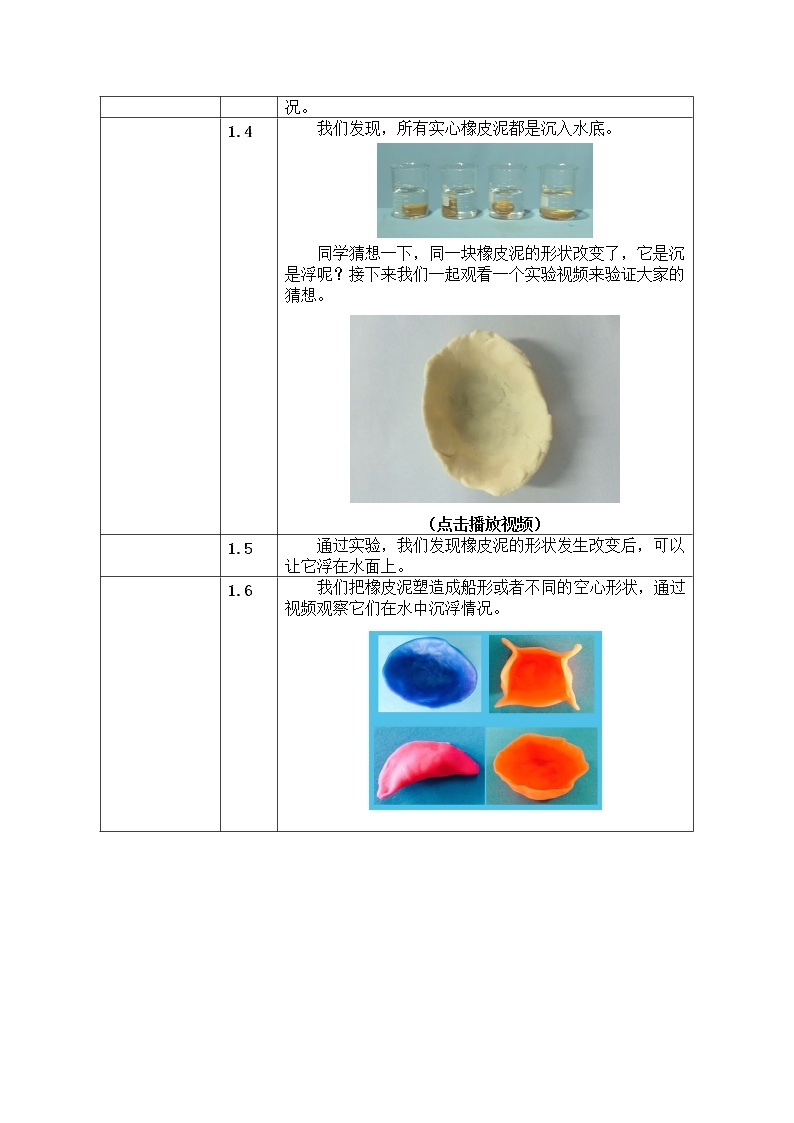 1.3  橡皮泥在水中的沉浮 课件+教案02