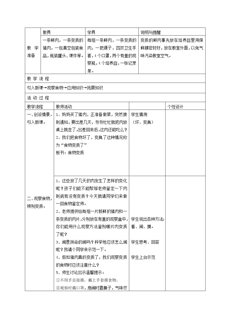 3.6 减慢食物变质的速度  课件+教案02