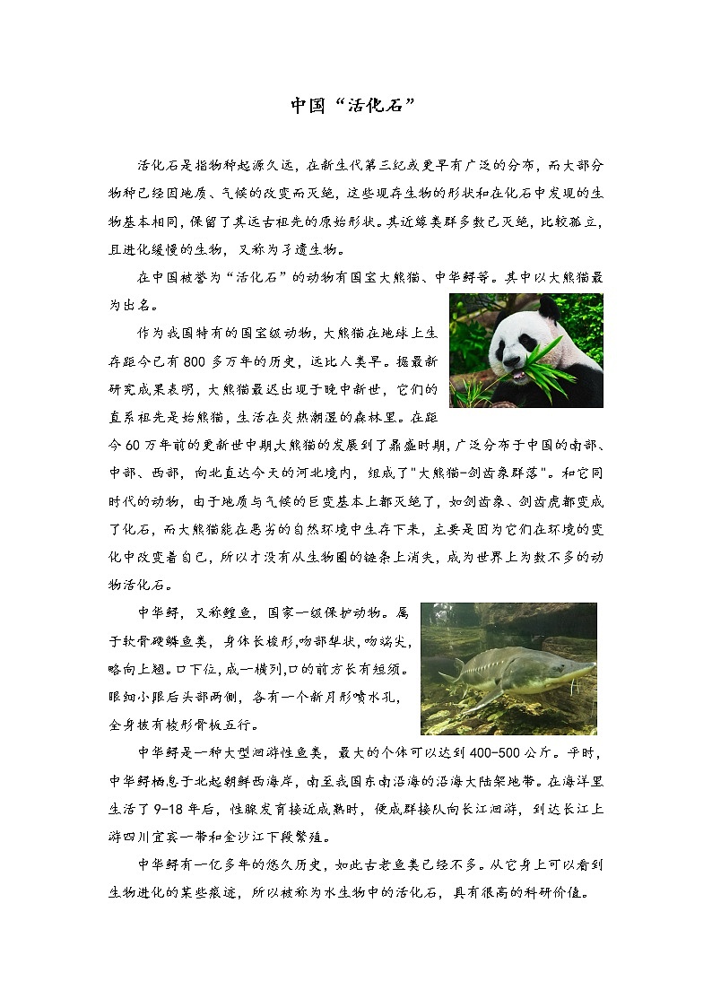 湘科版小学科学六年级下册2-1化石带给我们的信息拓展资源第1页