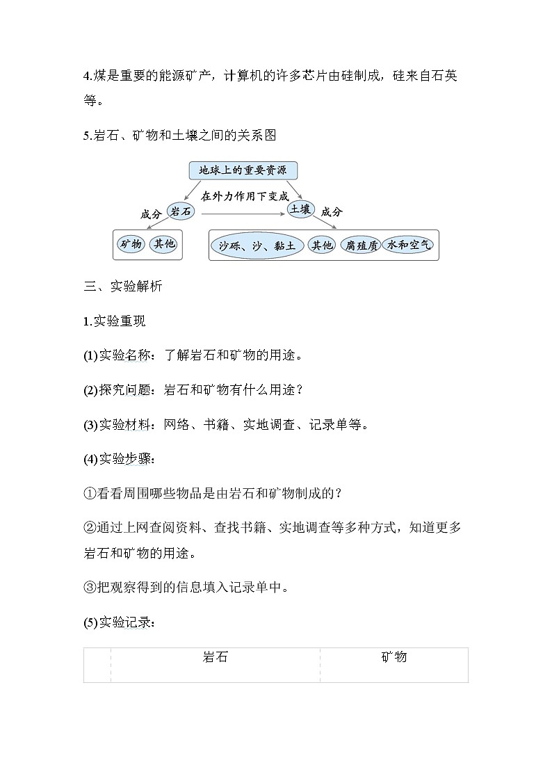 教科版四年级科学下册第3单元第8课时岩石、土壤和我们学案02