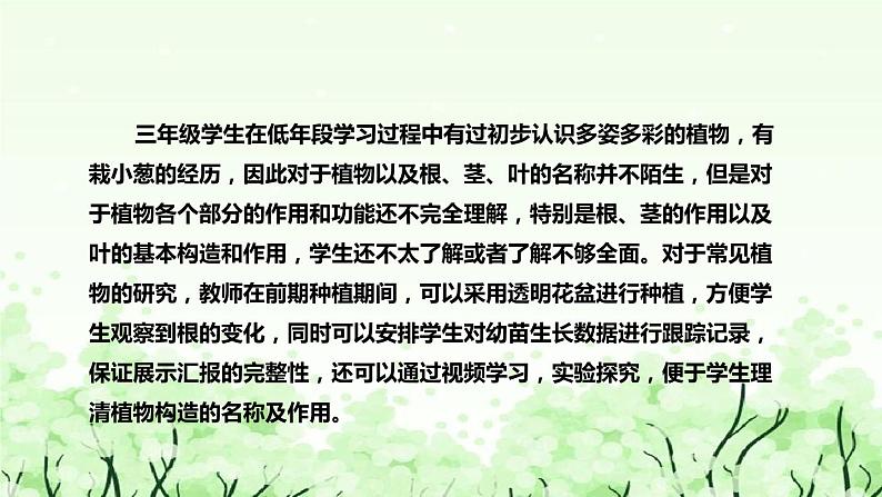 苏教版(2017)小学科学三年下册《幼苗长大了》说课(附反思、板书)课件第7页