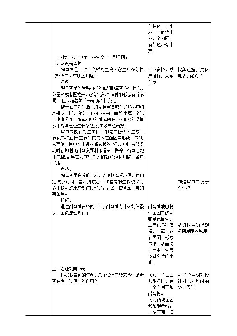 大象版六上科学 1.2《发面的秘密》课件+教案02