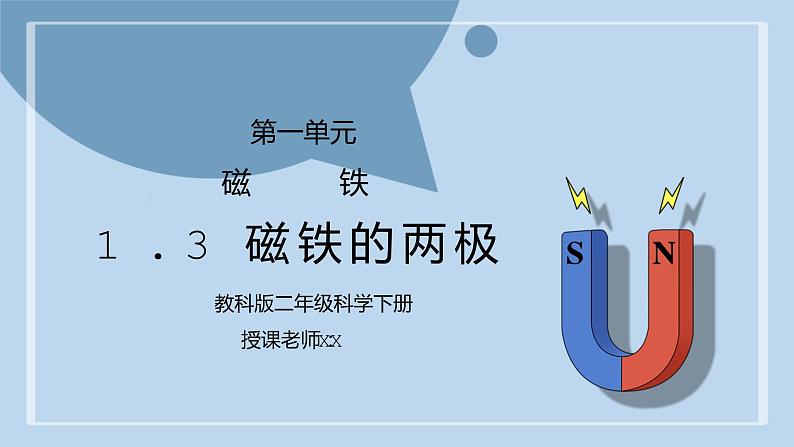 教科版二年级科学下册第一单元《磁铁-磁铁的两极》PPT课件01