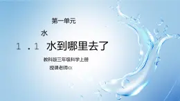 教科版三年级科学上册第一单元《水-水到哪里去了》PPT课件