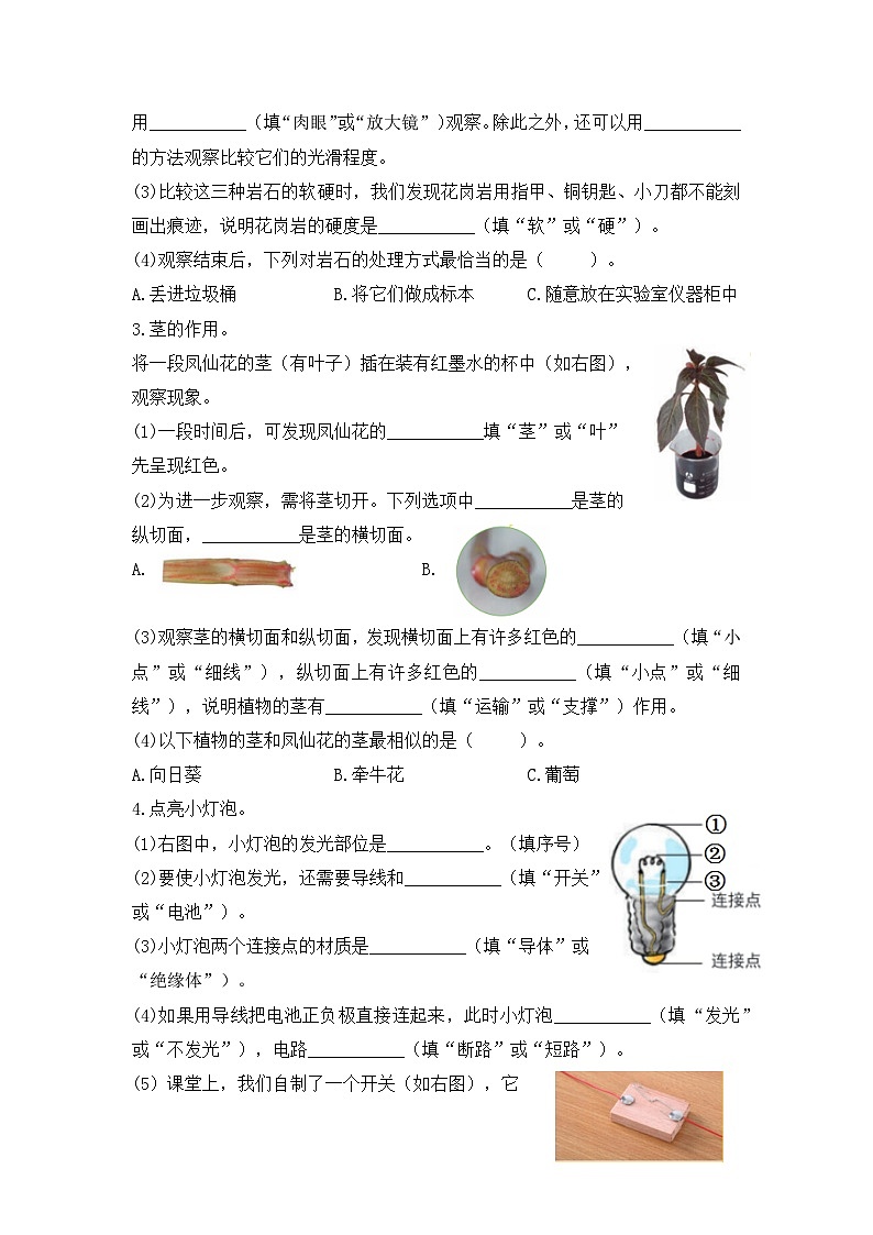 2022-2023学年四年级科学下册期末模拟卷七(教科版)03