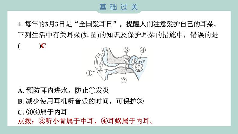1.4 我们是怎样听到声音的习题课件 四年级上册科学教科版04