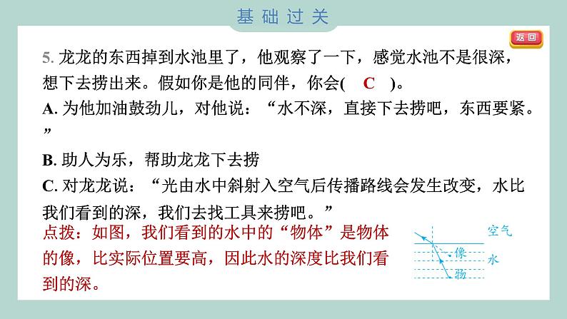 1.4 光的传播方向会发生改变吗 习题课件 五年级上册科学教科版06