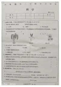 湖南省衡阳市2022-2023学年六年级下册期末评价测试《科学试卷》