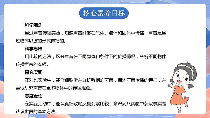 【核心素養(yǎng)目標(biāo)】教科版小學(xué)科學(xué)四年級上冊1.3《聲音是怎樣傳播的 》課件第2頁