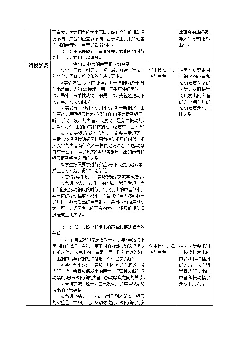 【核心素养目标】教科版小学科学四年级上册1.5《声音的强与弱》教案(含教学反思)02