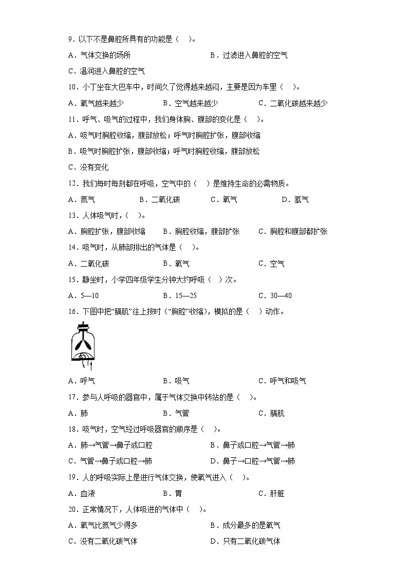 教科版科学四年级上册第二单元第1课时 同步分层练习第2页