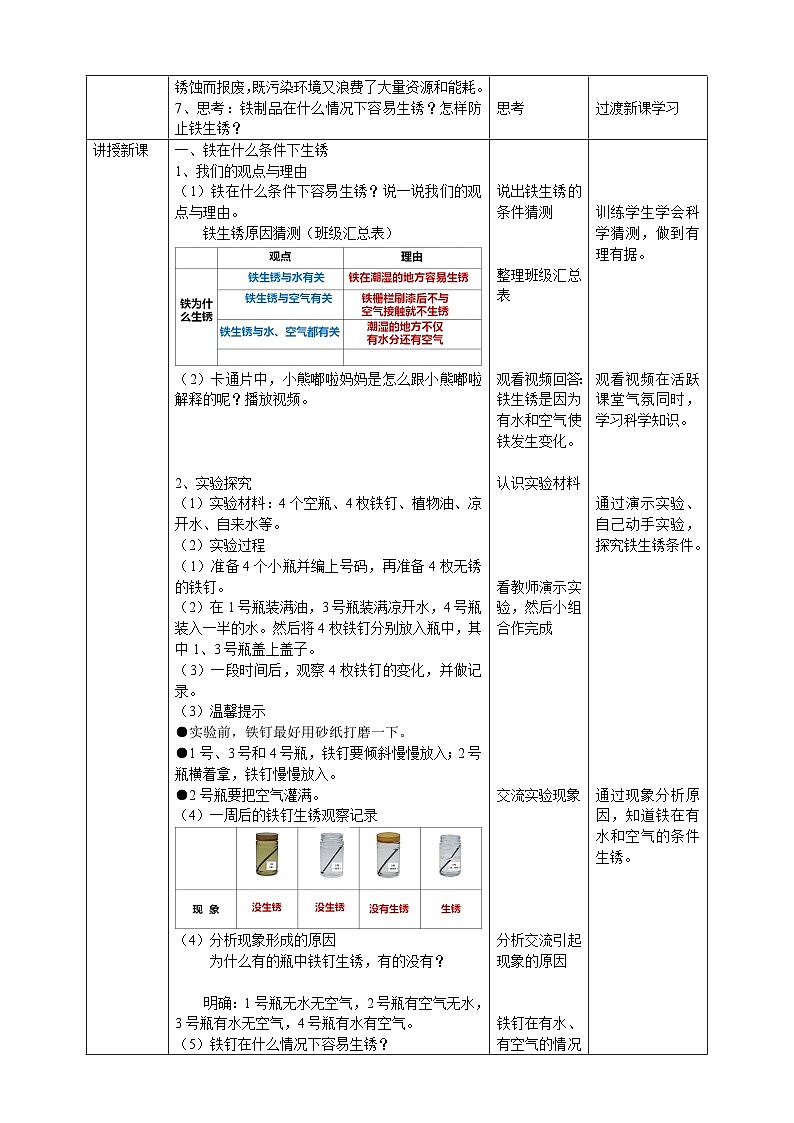 【核心素养】人教鄂教版科学六上 1.1《生锈与防锈》课件+教案+课件+教案+分层练习(含答案)02