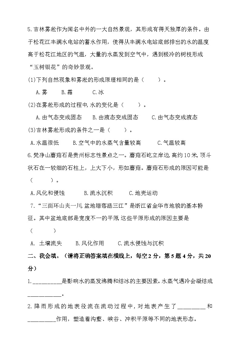 【阶段测试】大象版(2017)科学六年级上册--第二单元 测试卷(含答案)02