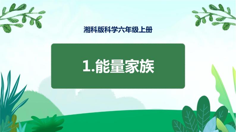 湘科版科学六年级上册 3.1 能量家族 课件+教案01