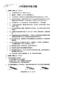 江苏徐州新沂市2022-2023学年六年级上学期科学期末学业质量检测试题
