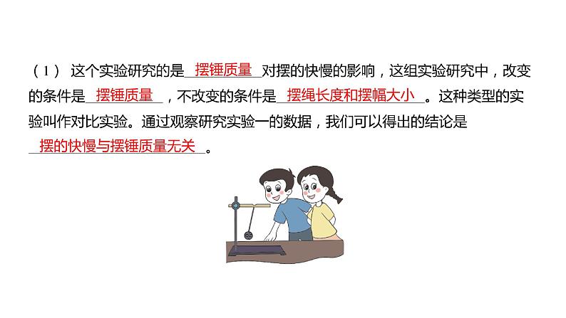 3.5 摆的快慢习题课件 五年级科学上册 教科版03