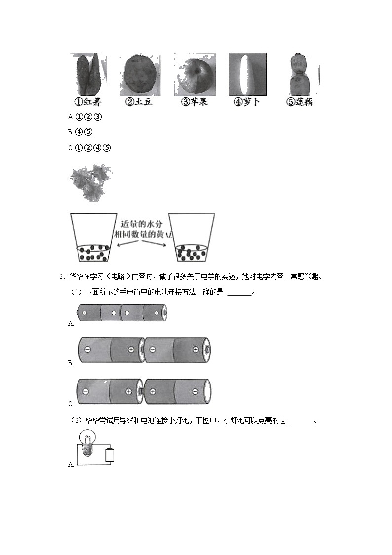 广东省深圳市龙华区2022-2023学年四年级下学期期末科学试卷第2页