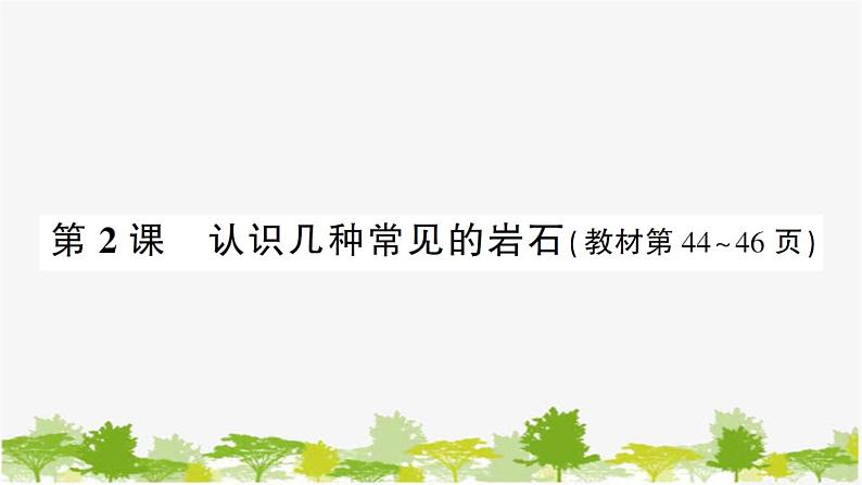教科版(2017秋)科学四年级下册 第2课 认识几种常见的岩石习题课件01