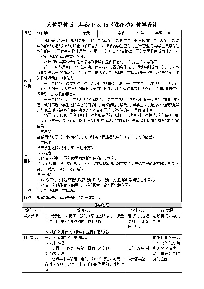 【人教鄂教版】三下科学 5.15《谁在动》(课件+教案+同步练习)01