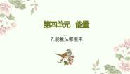 教科版 (2017)六年级上册7.能量从哪里来教学课件ppt