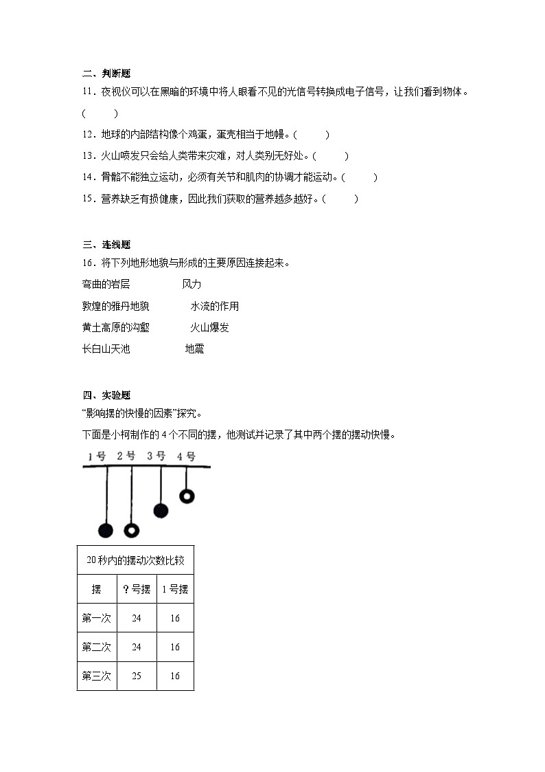 期末检测卷(二)科学五年级上册教科版第2页