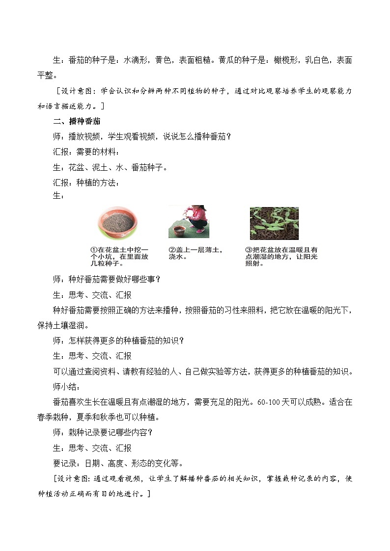 苏教版小学科学三年级下册第一单元《1.种子发芽了》课件+教案+视频+作业02
