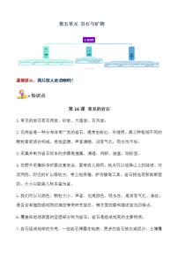 第5单元 岩石与矿物-2023-2024学年度四年级科学上册期末专项复习（苏教版）