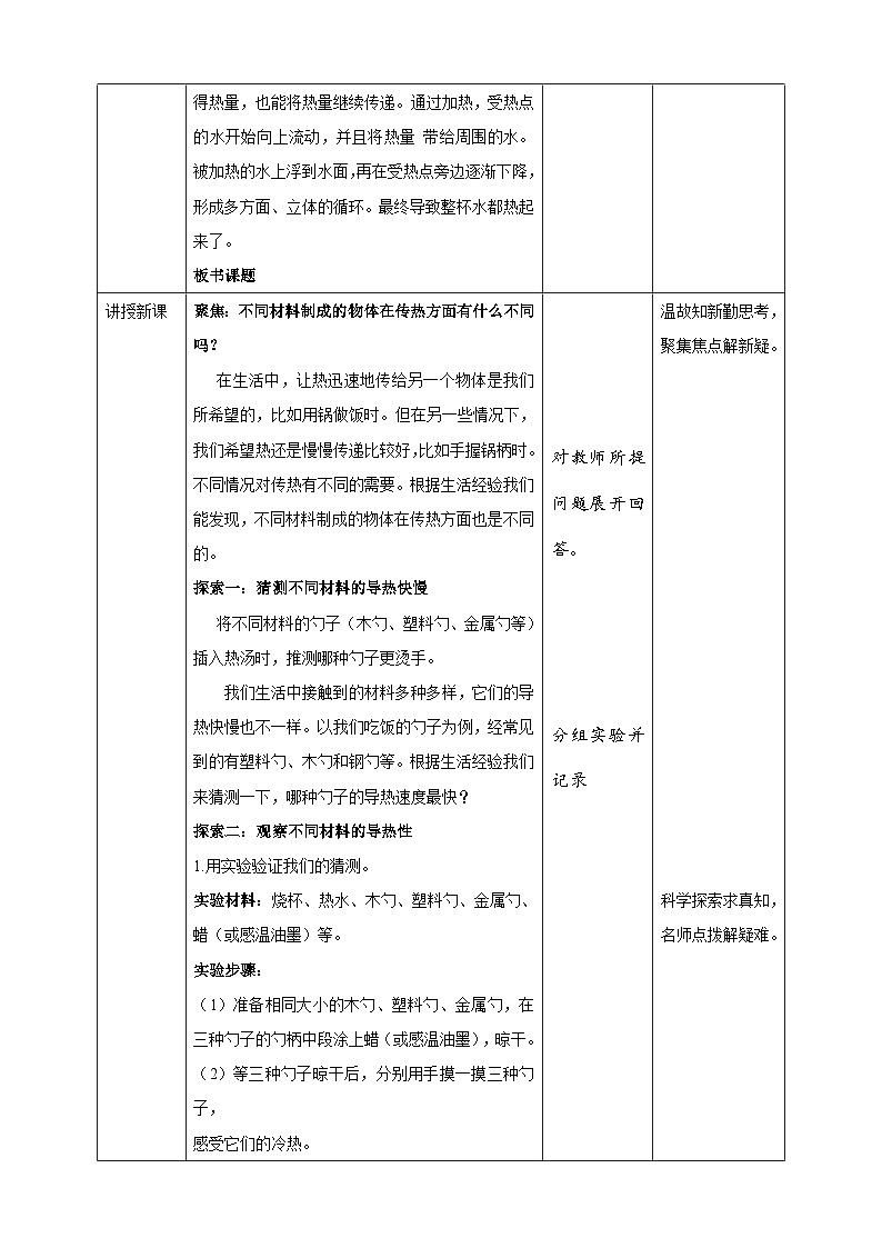 4.6《哪个传热快》教案 教科版五年级科学下册02