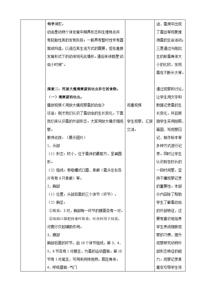 2.3 蚕长大了(教案)第3页