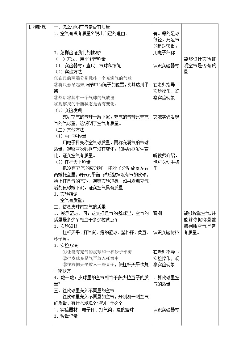 【核心素养】人教鄂教版科学三年级下册 3.10《空气有质量吗》课件+教案+分层练习02