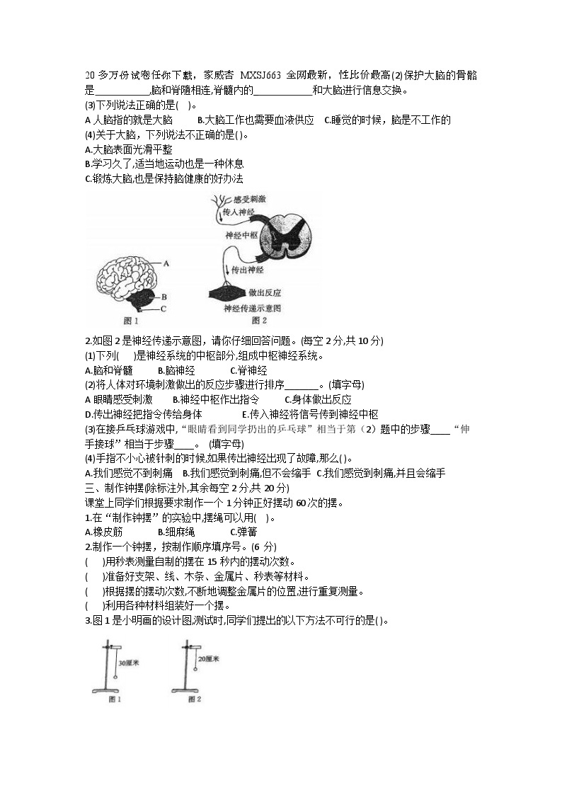 55，浙江省湖州市长兴县长兴实验小学2023-2024学年五年级上学期1月月考科学试题02